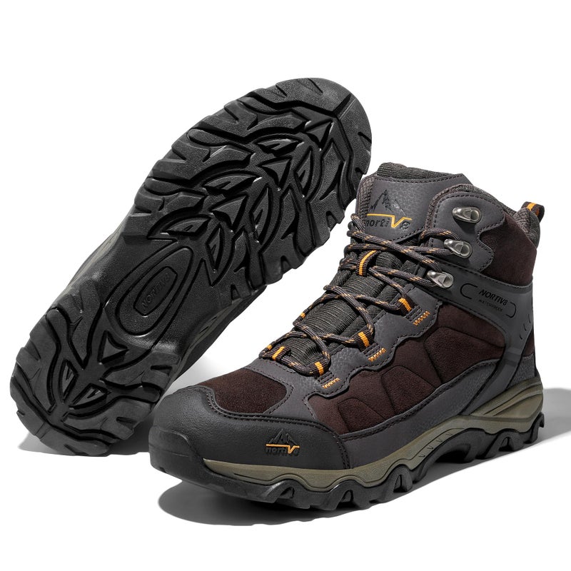 NORTIV 8 Men's Waterproof Hiking Boots Outdoor Mid Trekking Lightweight Mountaineering Shoes Paladin,Size 13,Brown,JS19004M - Image 2
